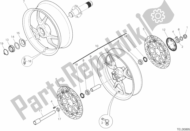 Todas las partes para Ruedas de Ducati Multistrada 1200 ABS 2015